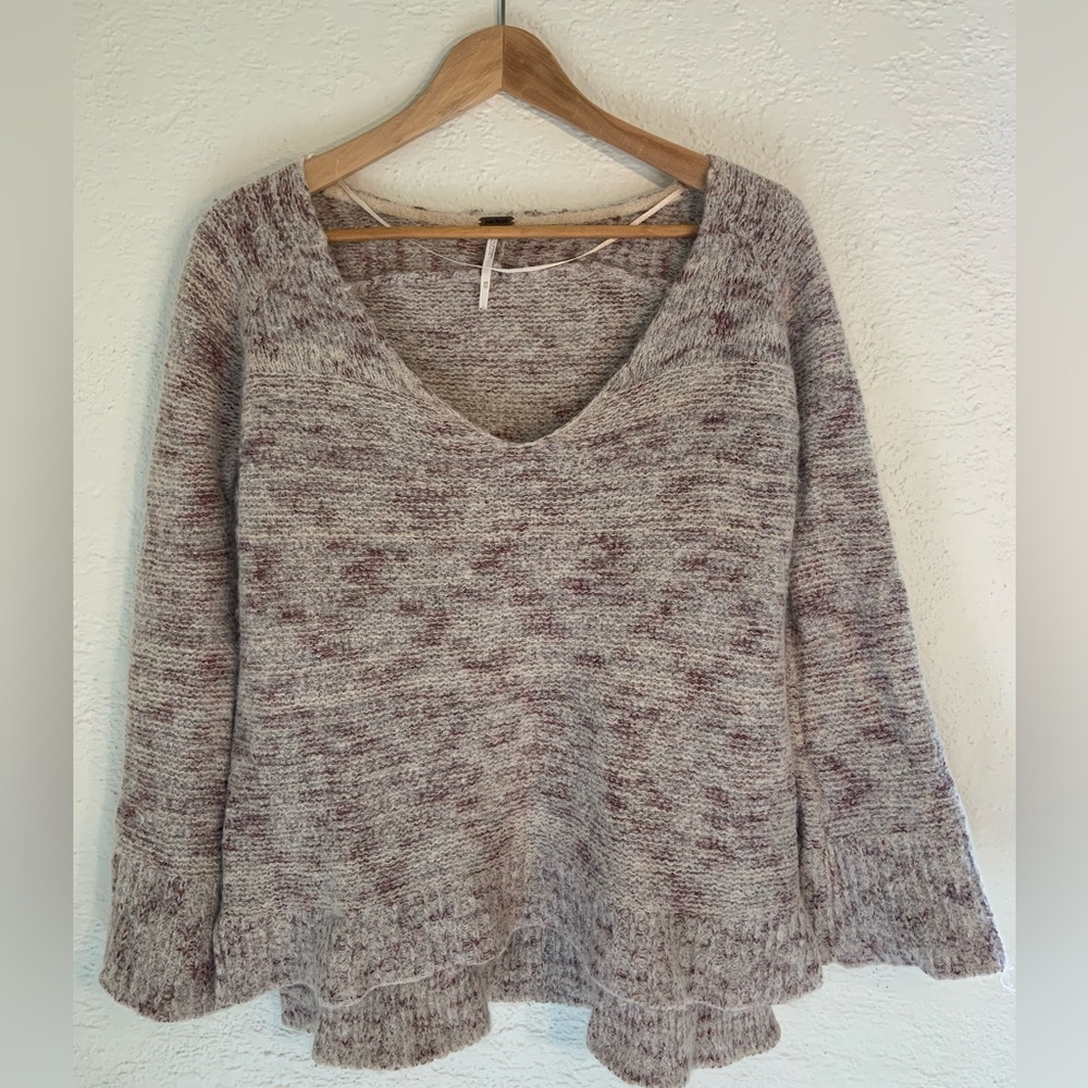 Free People V-Neck Alpaca and Mohair Sweater